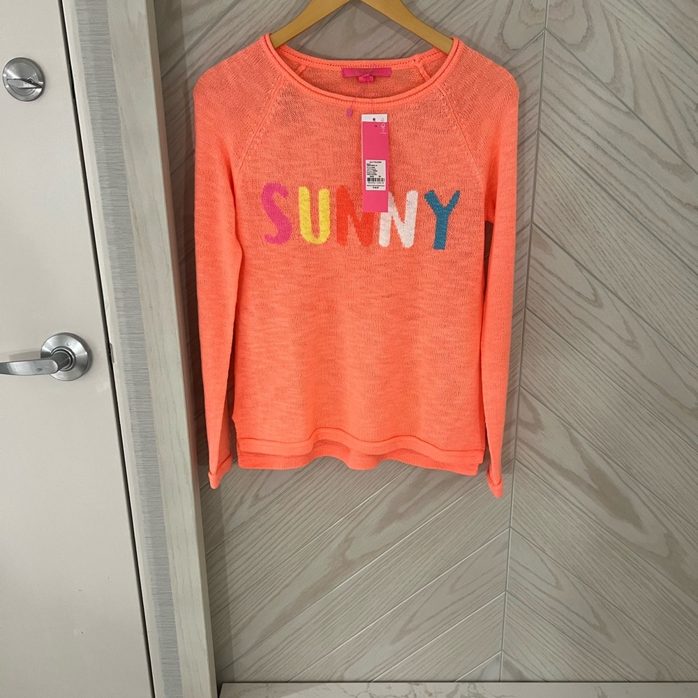 Lilly Pulitzer Orange Sweater with Sunny Print